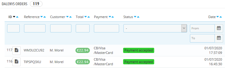 Order tracking